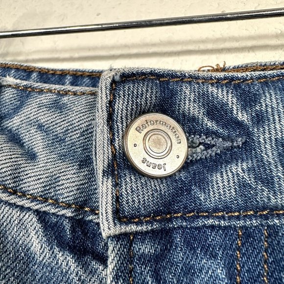 Reformation Liza Ultra High Rise Slim Straight Jeans in Malta - Picture 6 of 11